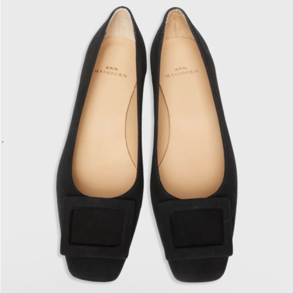 ANN MASHBURN Buckle Shoe - Black Suede Size 36/6